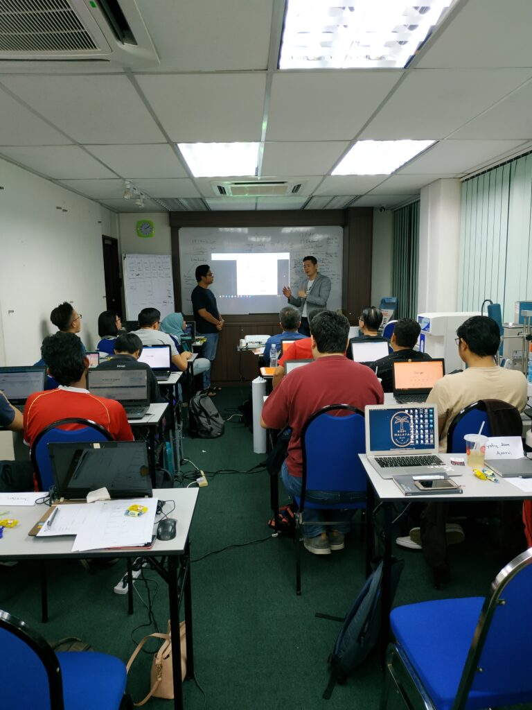 Classroom with students and presentation