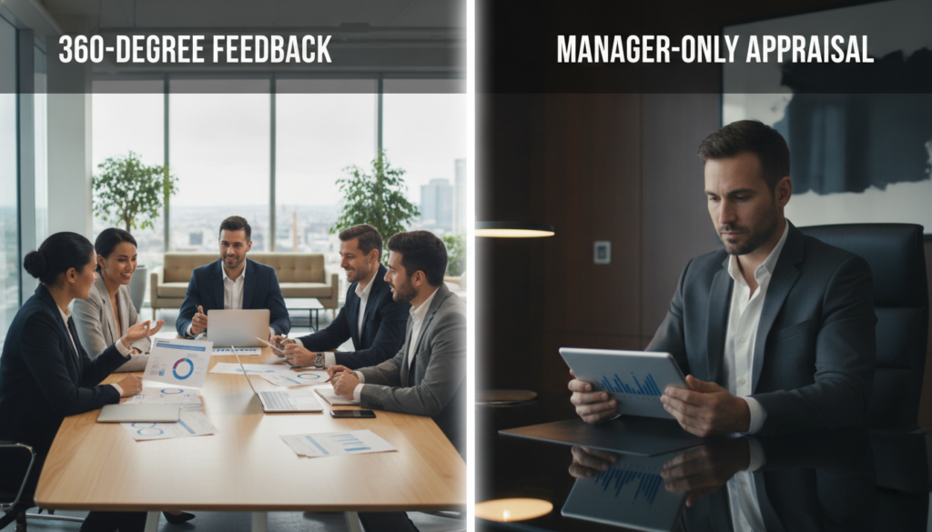 360-degree feedback vs manager-only appraisal in a performance management system