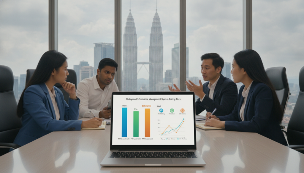 Compare performance management system pricing tiers for Malaysian businesses