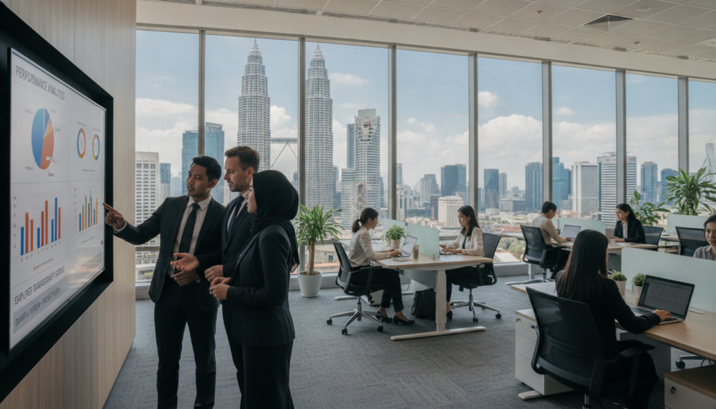 How can a performance management system improve employee engagement in Malaysia?