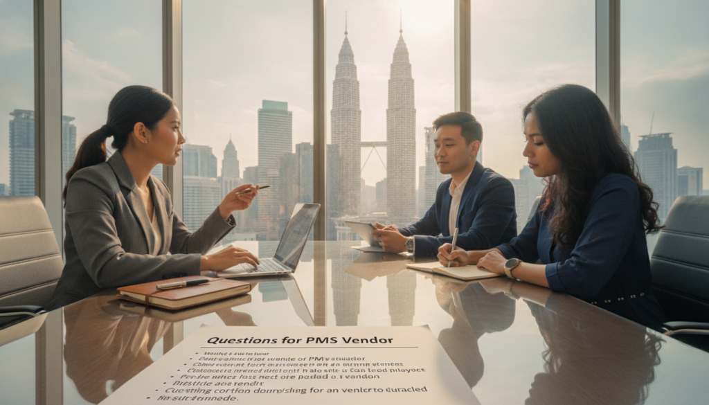List questions to ask a PMS vendor before signing a contract in Malaysia