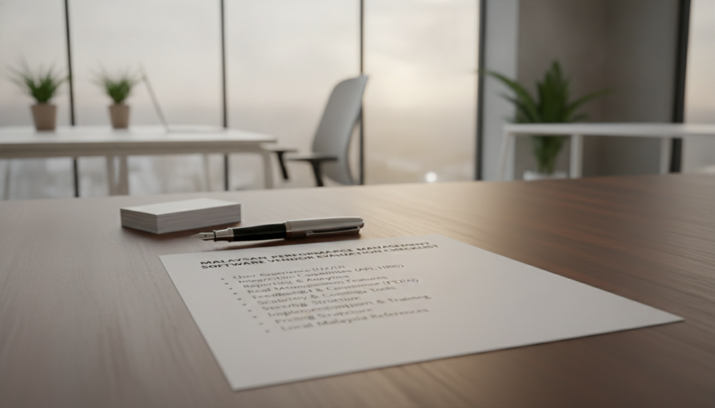 checklist for evaluating performance management software vendors in Malaysia